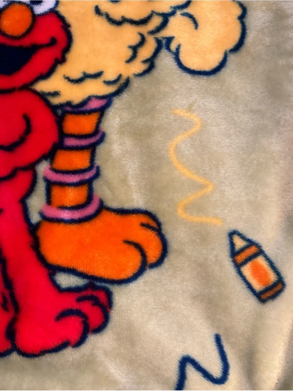 Sesame Street Plush Throw Blanket in Yellow, Blue, Red with Green Background